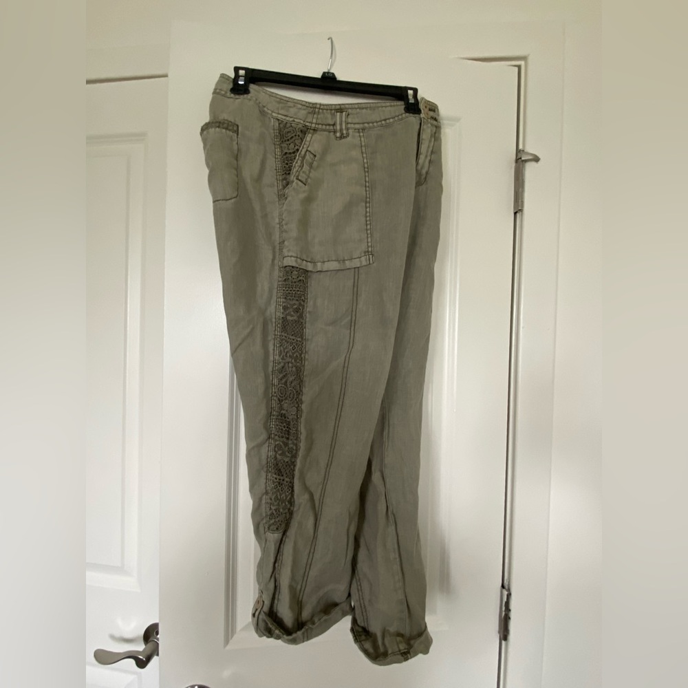 Hey Hei Olive Green Roll Up Pants sz 31